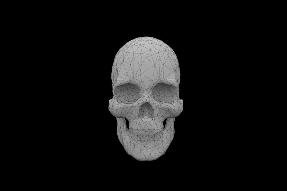 Skull low-poly 3d model Game-ready polygonal Low-poly 3D model_3