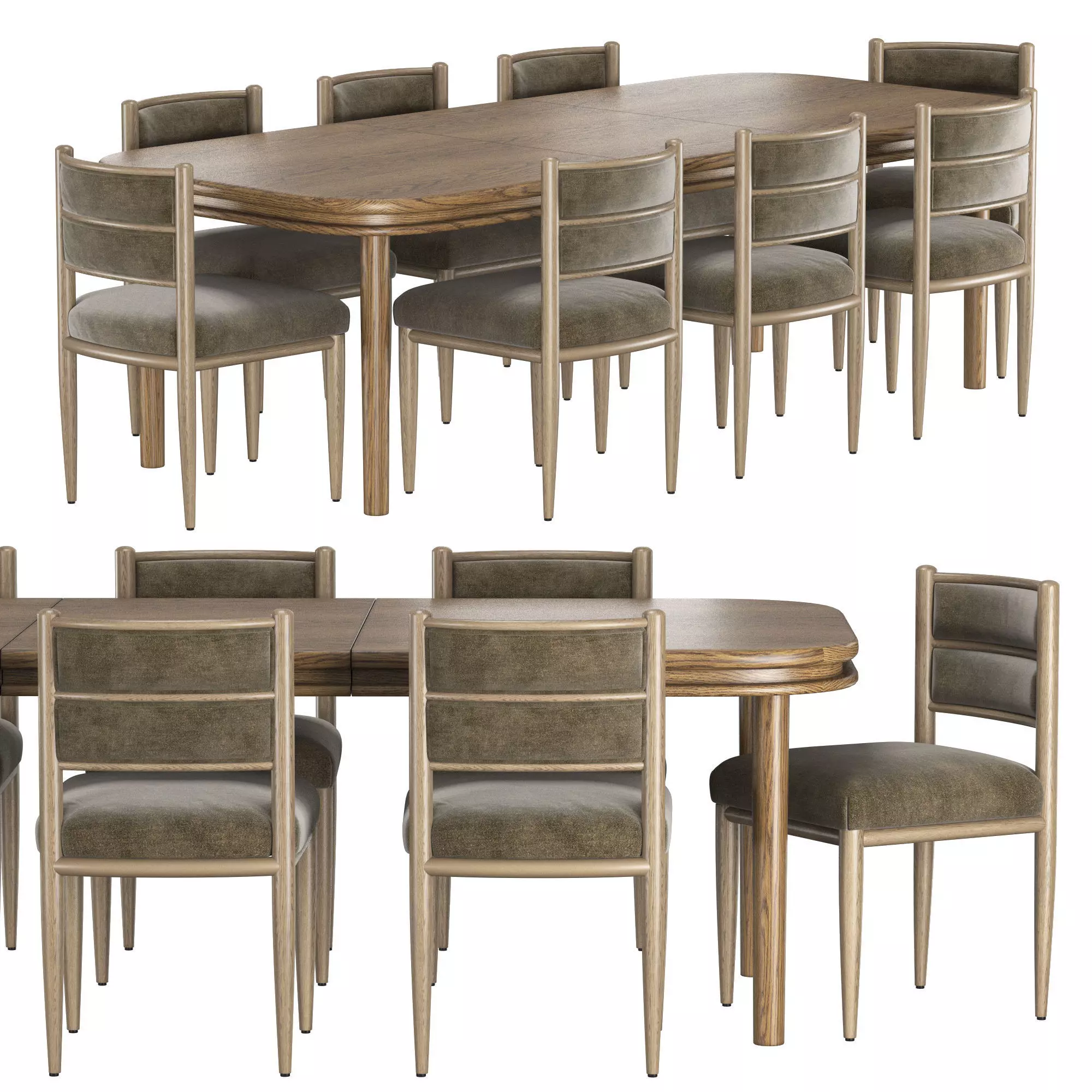 Florent Table Artie Chair Dining set 3D model