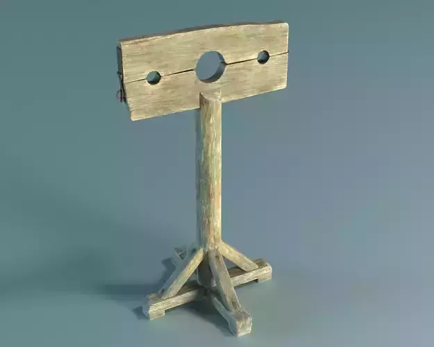 Pillory PBR Low-poly 3D model