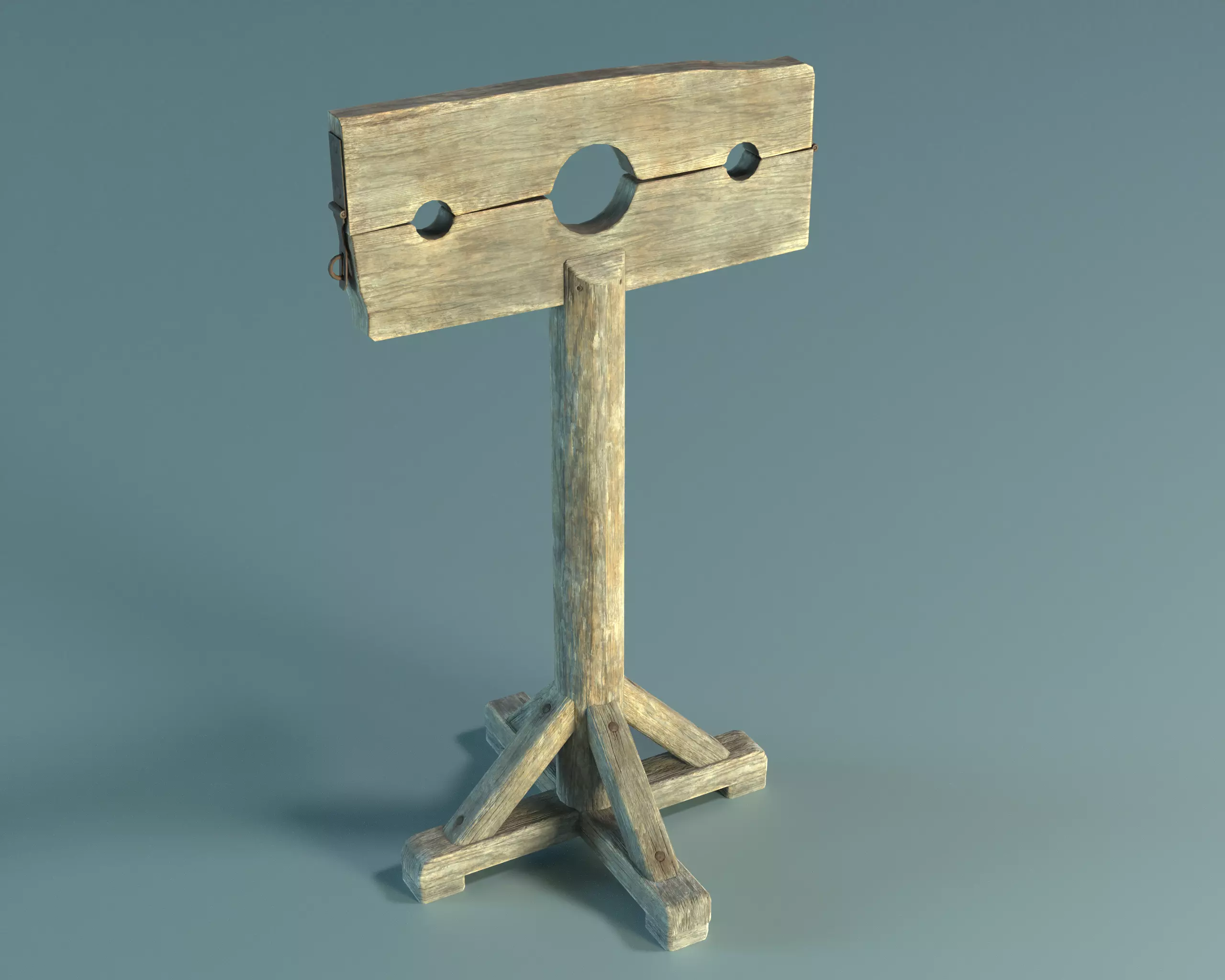 Pillory PBR Low-poly 3D model_0