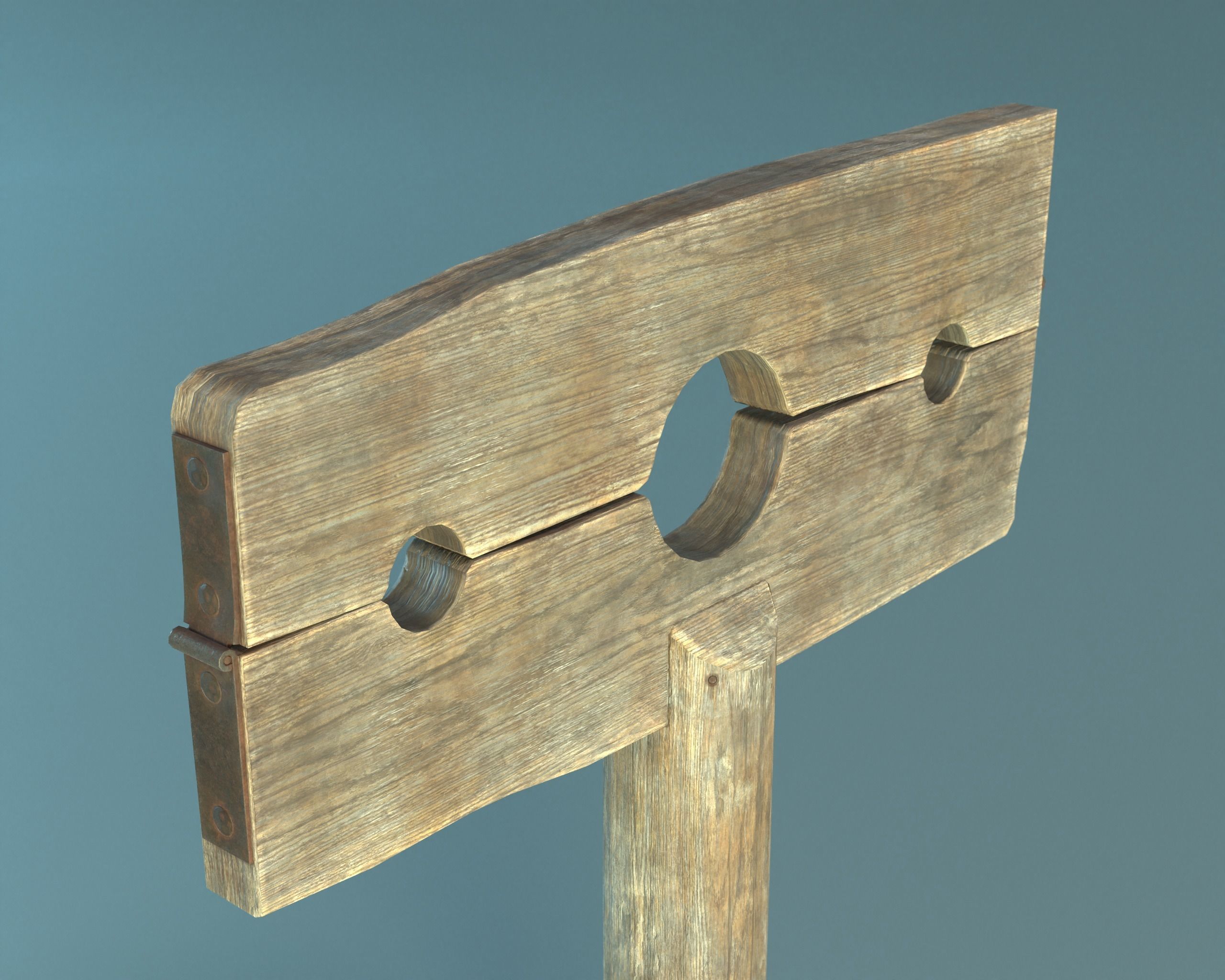 Pillory PBR Low-poly 3D model_5
