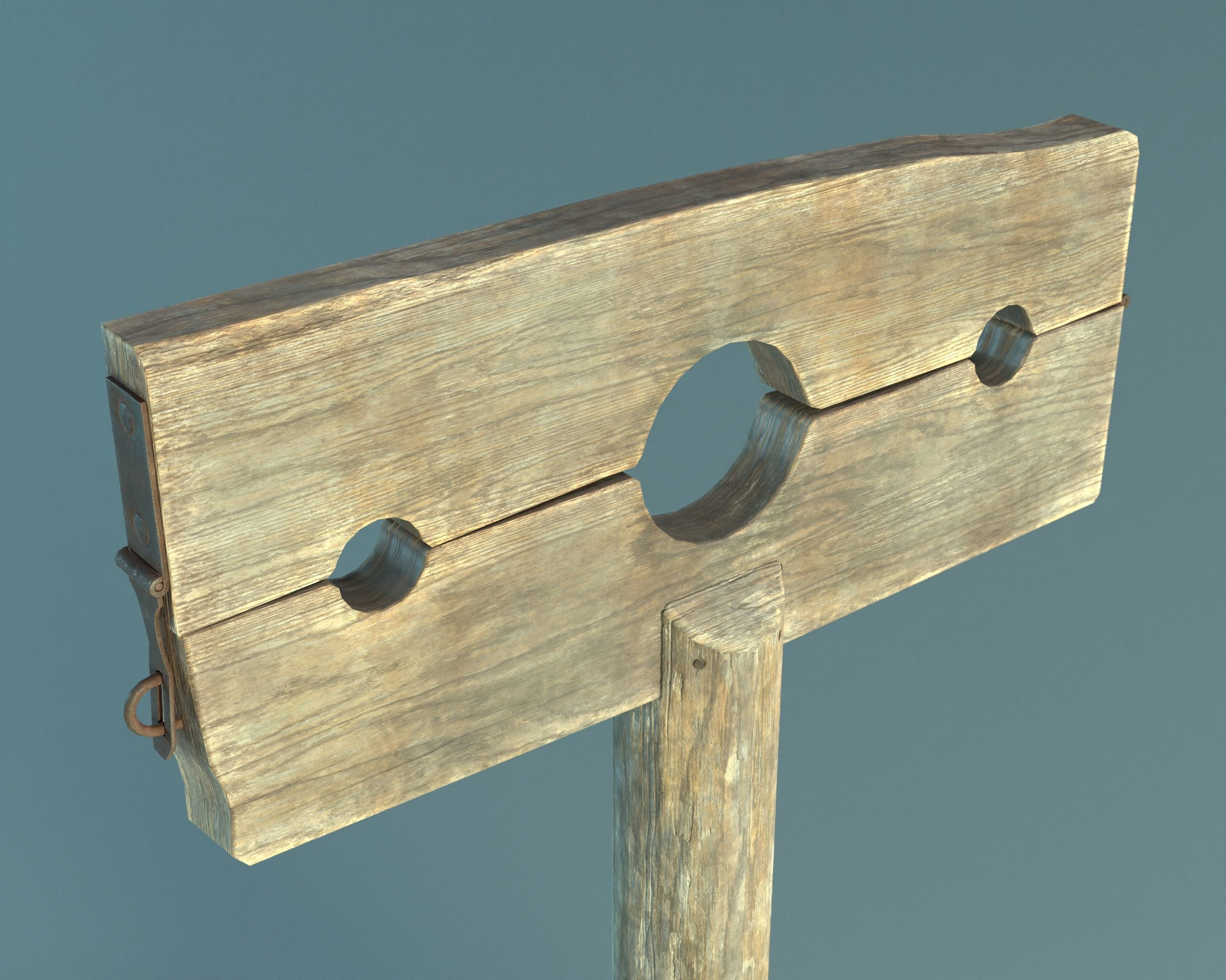 Pillory PBR Low-poly 3D model_4
