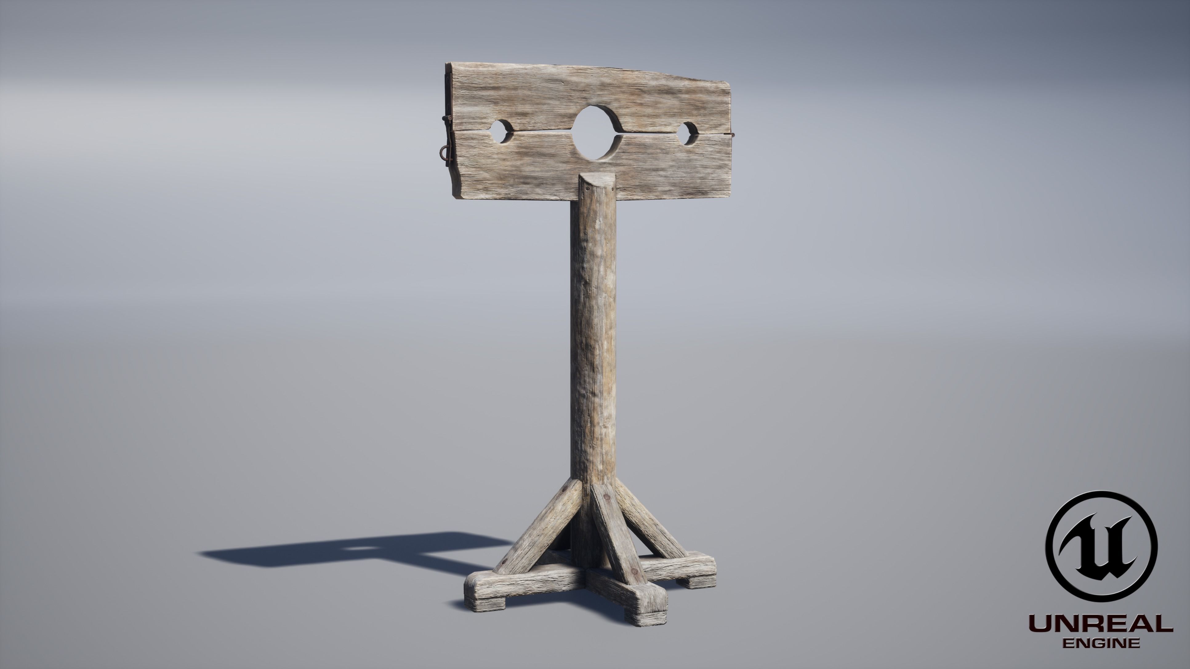 Pillory PBR Low-poly 3D model_7