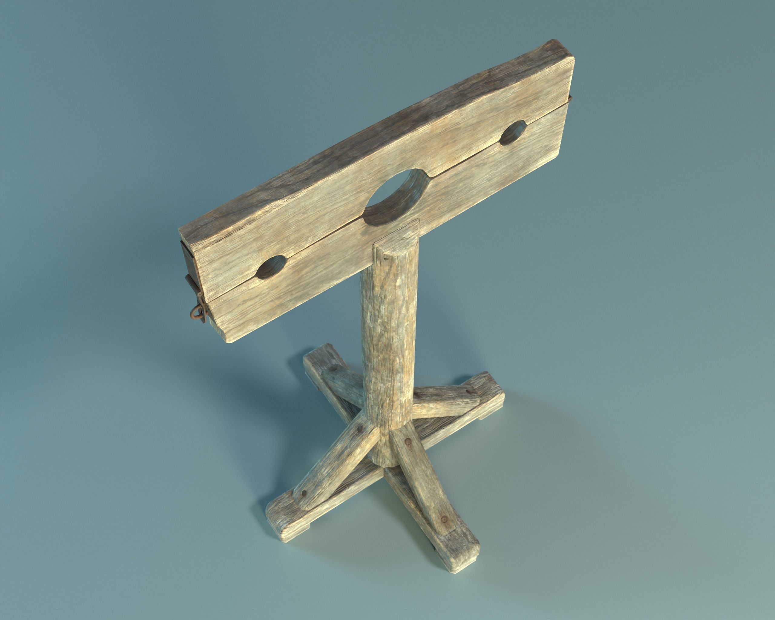 Pillory PBR Low-poly 3D model_2