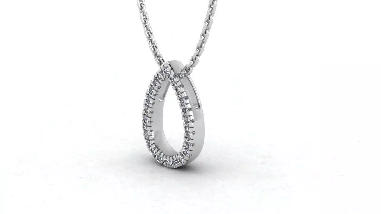Elipse Diamonds Pendant 3D print model_0