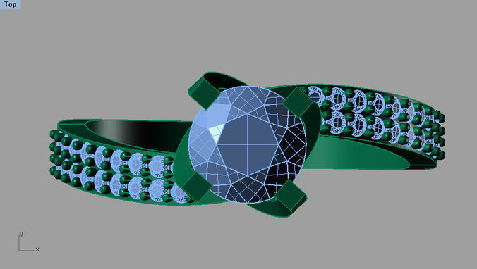 i ring1 engagement ring with diamonds 3D print model