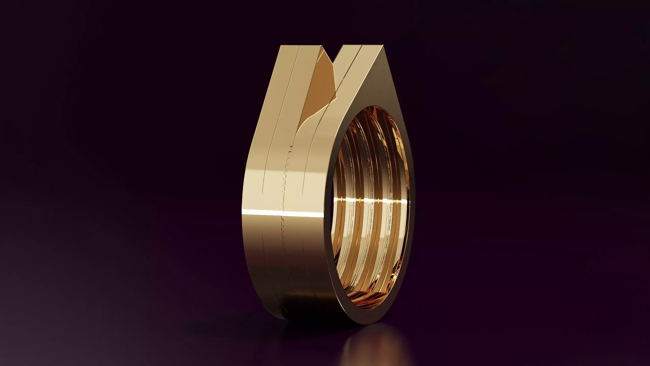 free form square ring N13 54EU SIZE 3D print model