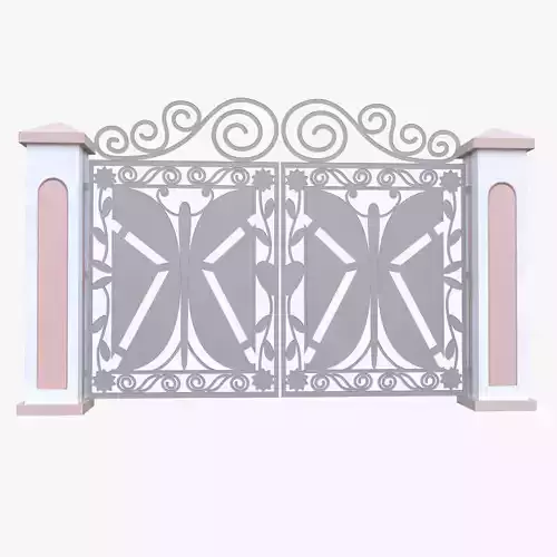 Classic Ornamental Iron Gate Low Poly PBR Architectural 3D Model