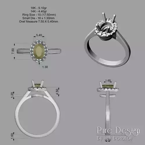 Ovel Shape Ring 3D print model