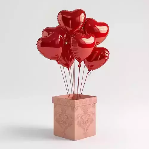 Valentine s Heart Balloon Gift Box