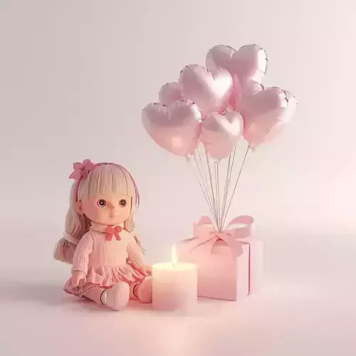 Valentine s Gift Scene 3D Collection