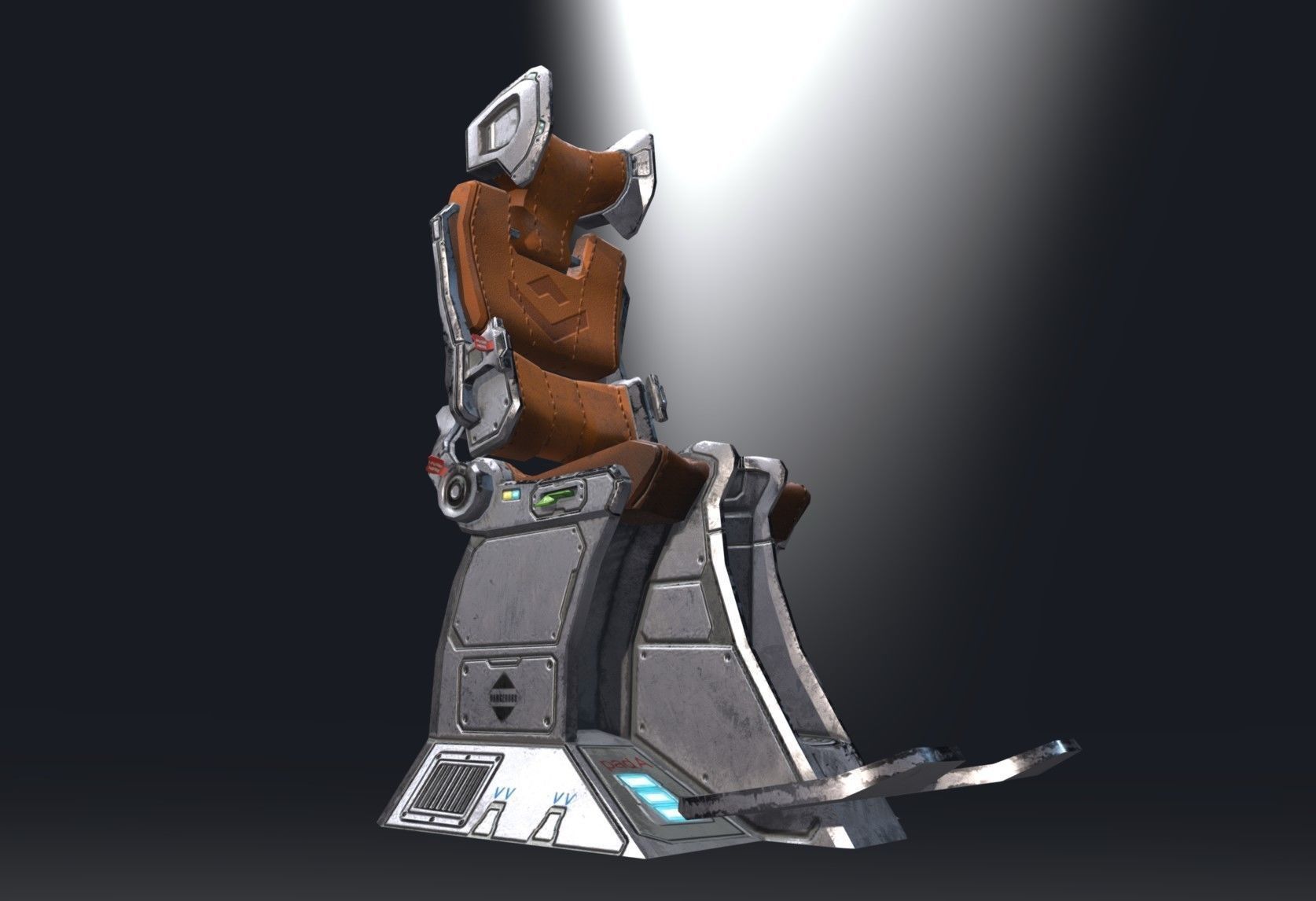 Pilot Seat Low-poly 3D model_2