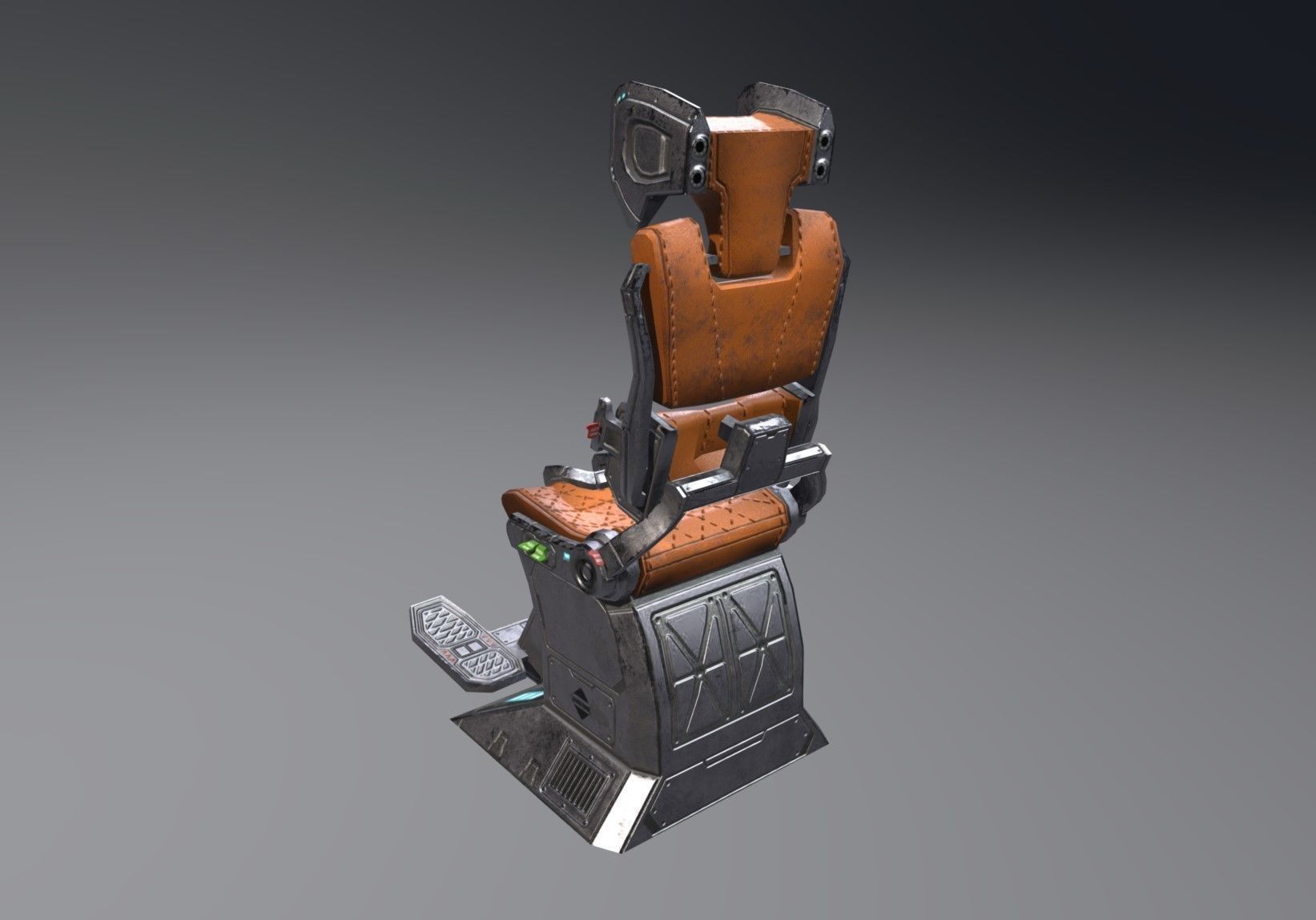 Pilot Seat Low-poly 3D model_1