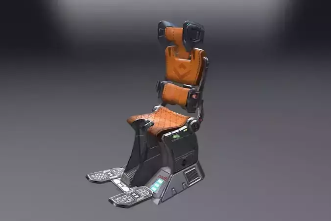 Pilot Seat Low-poly 3D model
