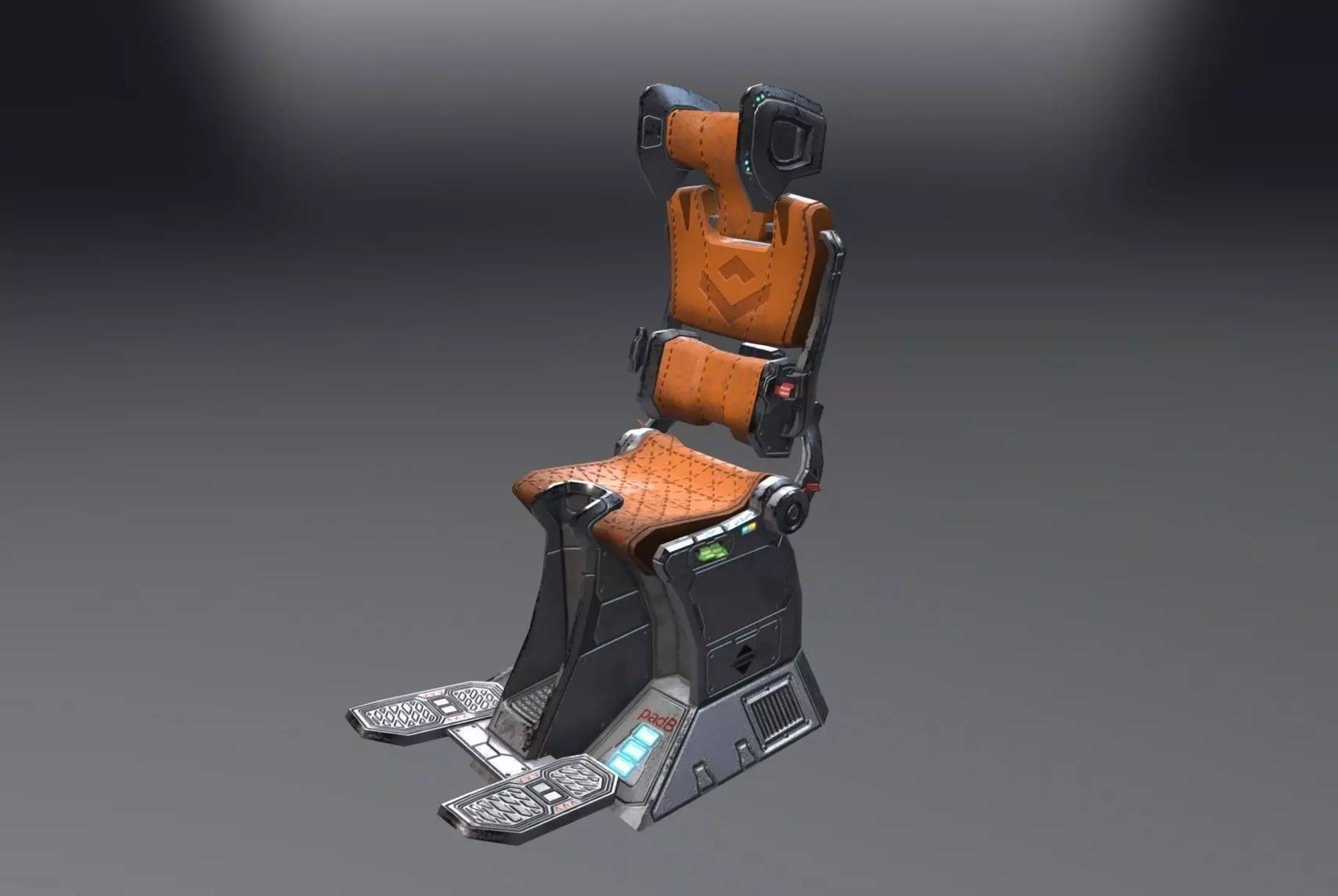 Pilot Seat Low-poly 3D model_0