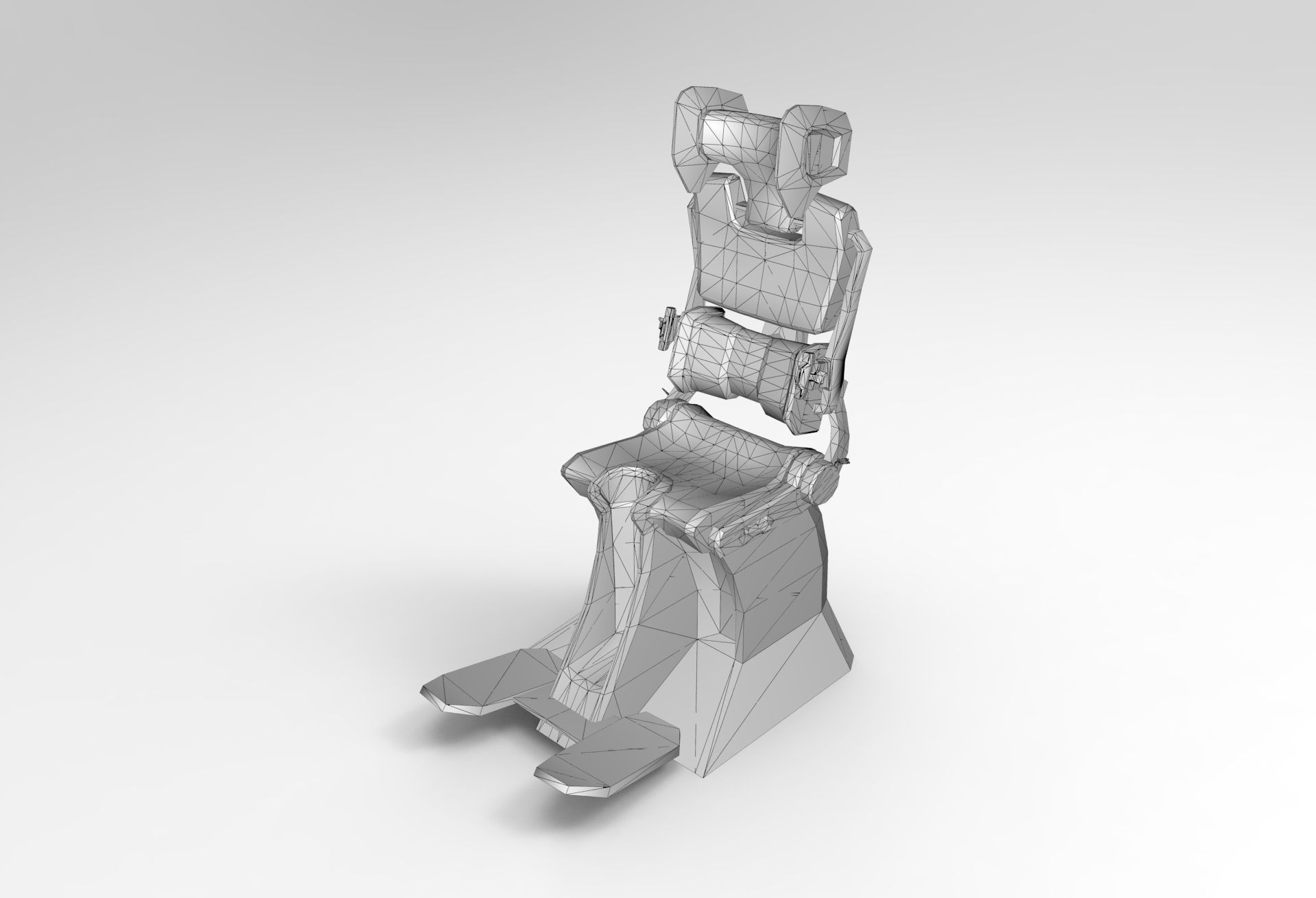Pilot Seat Low-poly 3D model_3