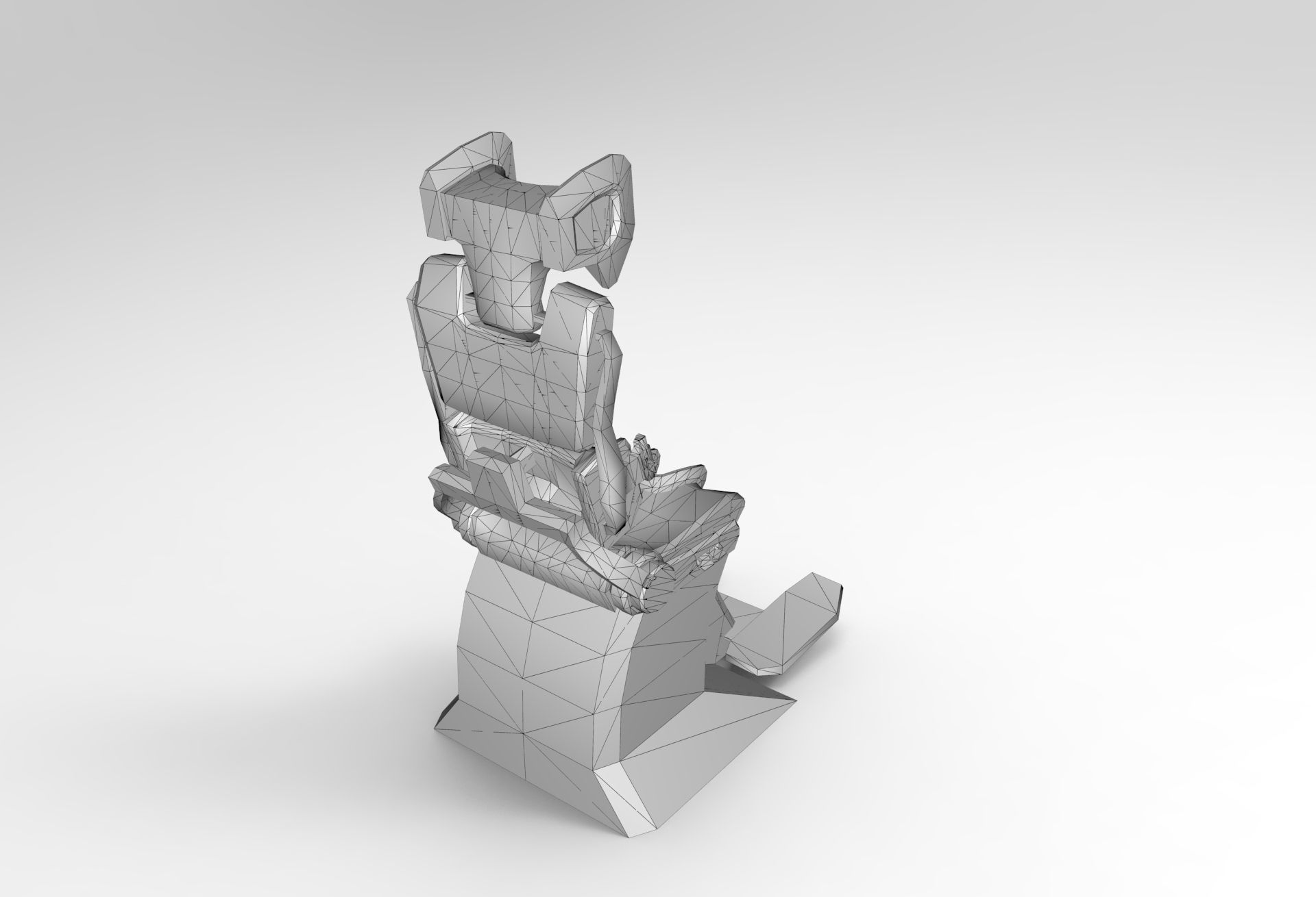 Pilot Seat Low-poly 3D model_5