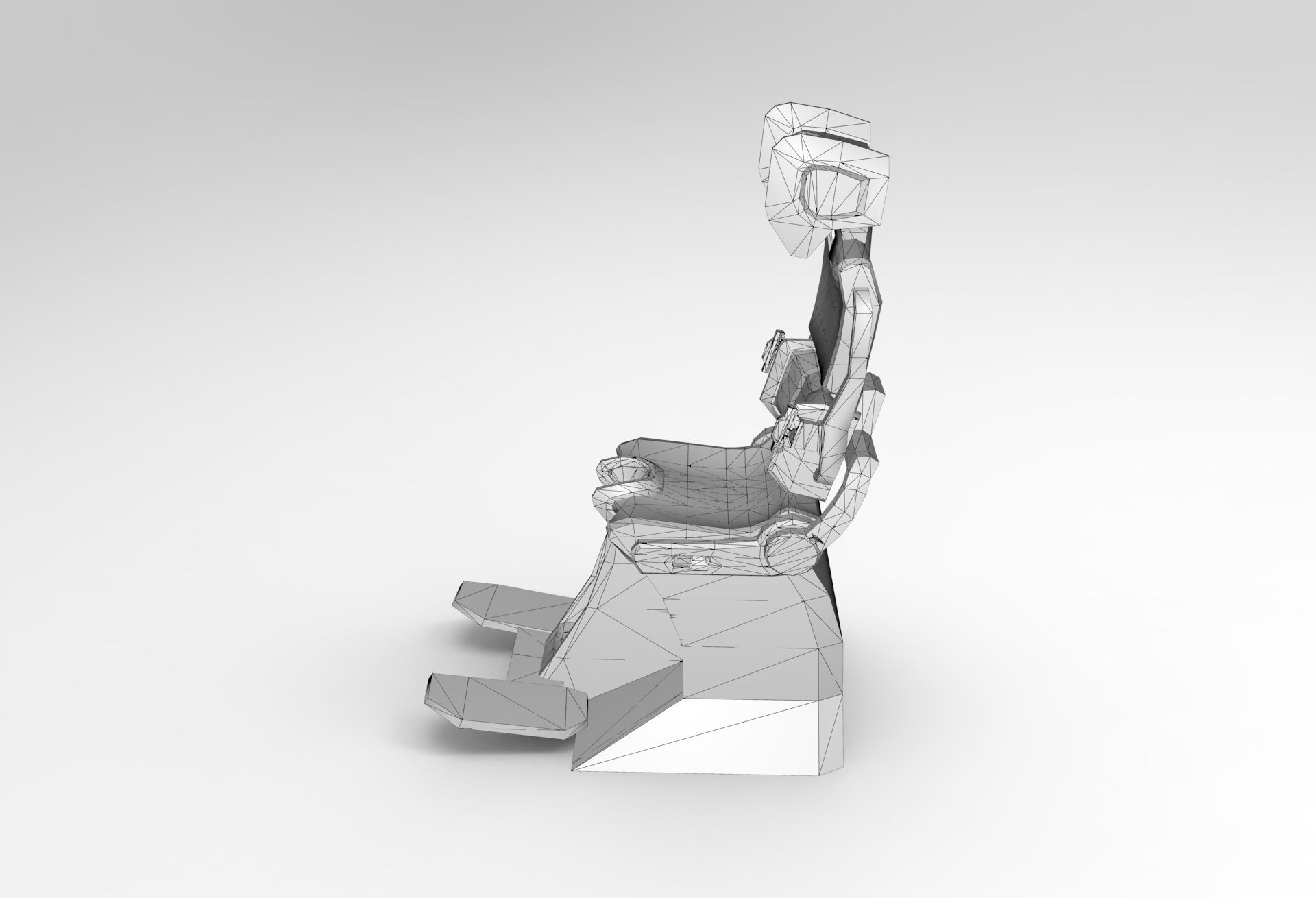 Pilot Seat Low-poly 3D model_4