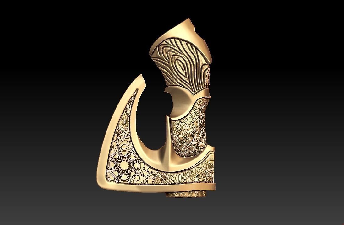 PENDANT CELTIC AXE 3D print model_1