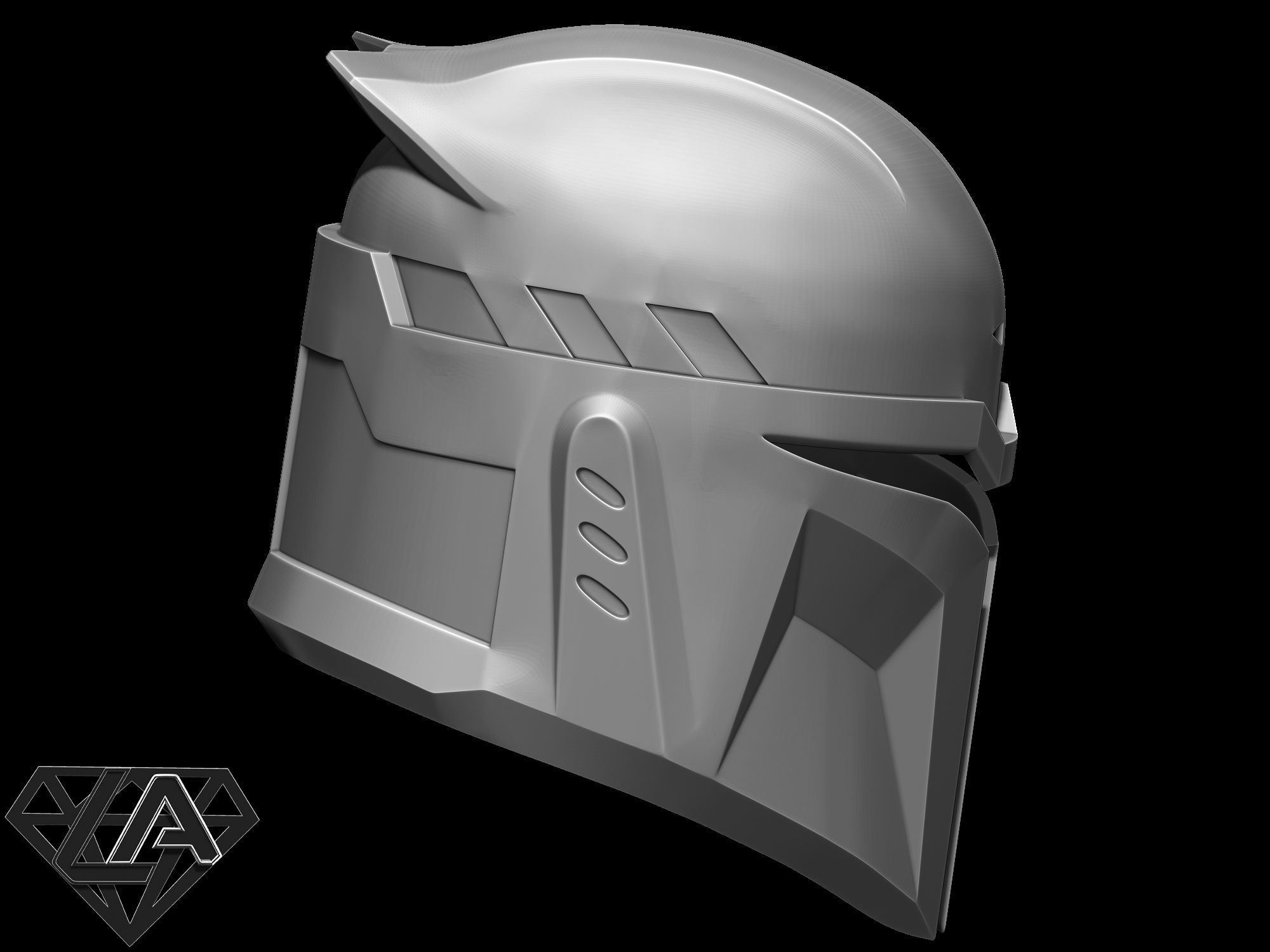 Custom mandalorian helmet 3D print model_6