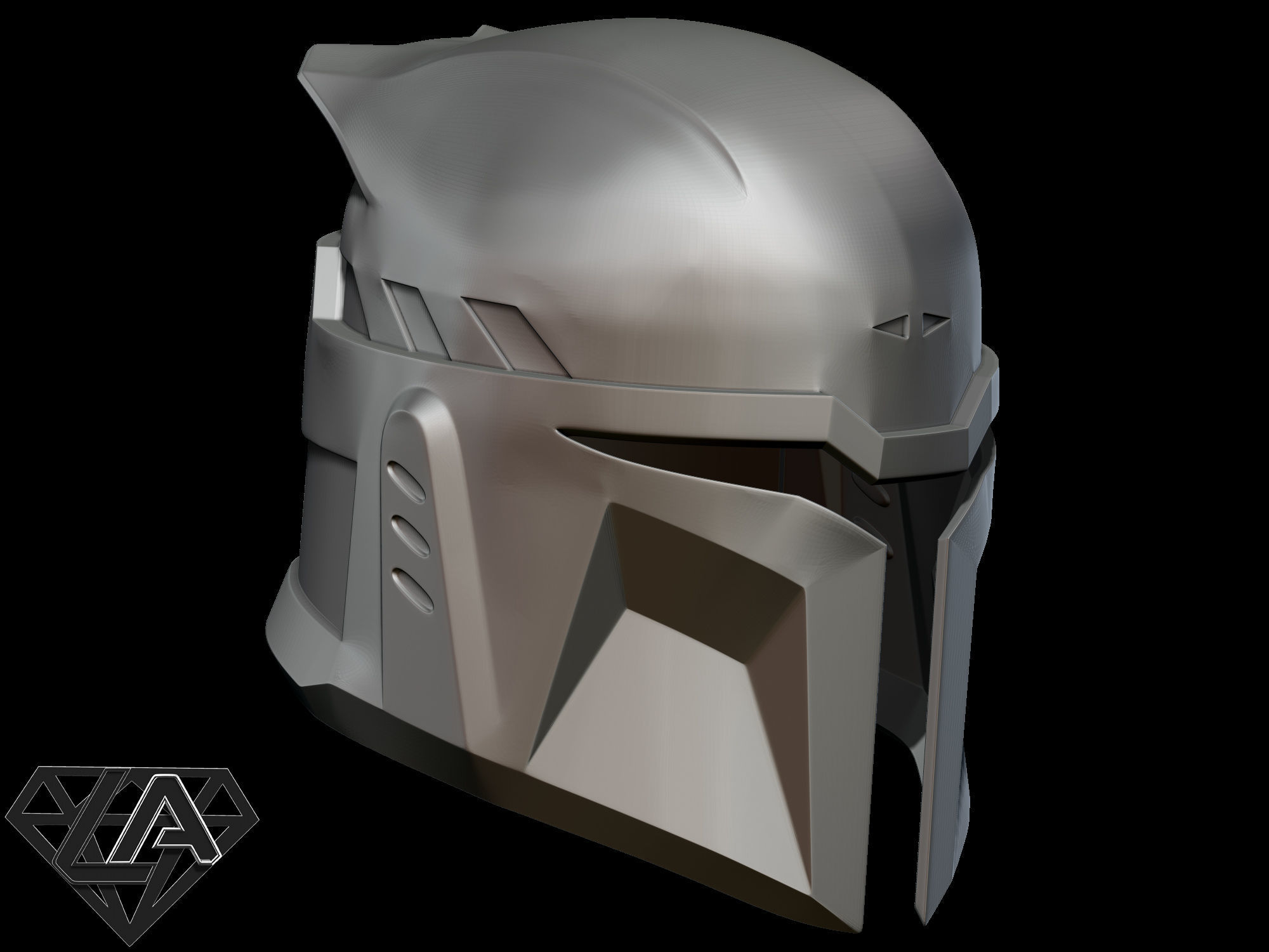 Custom mandalorian helmet 3D print model_5