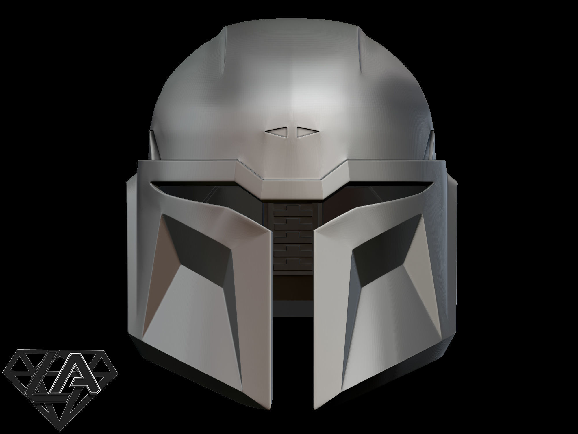 Custom mandalorian helmet 3D print model_1