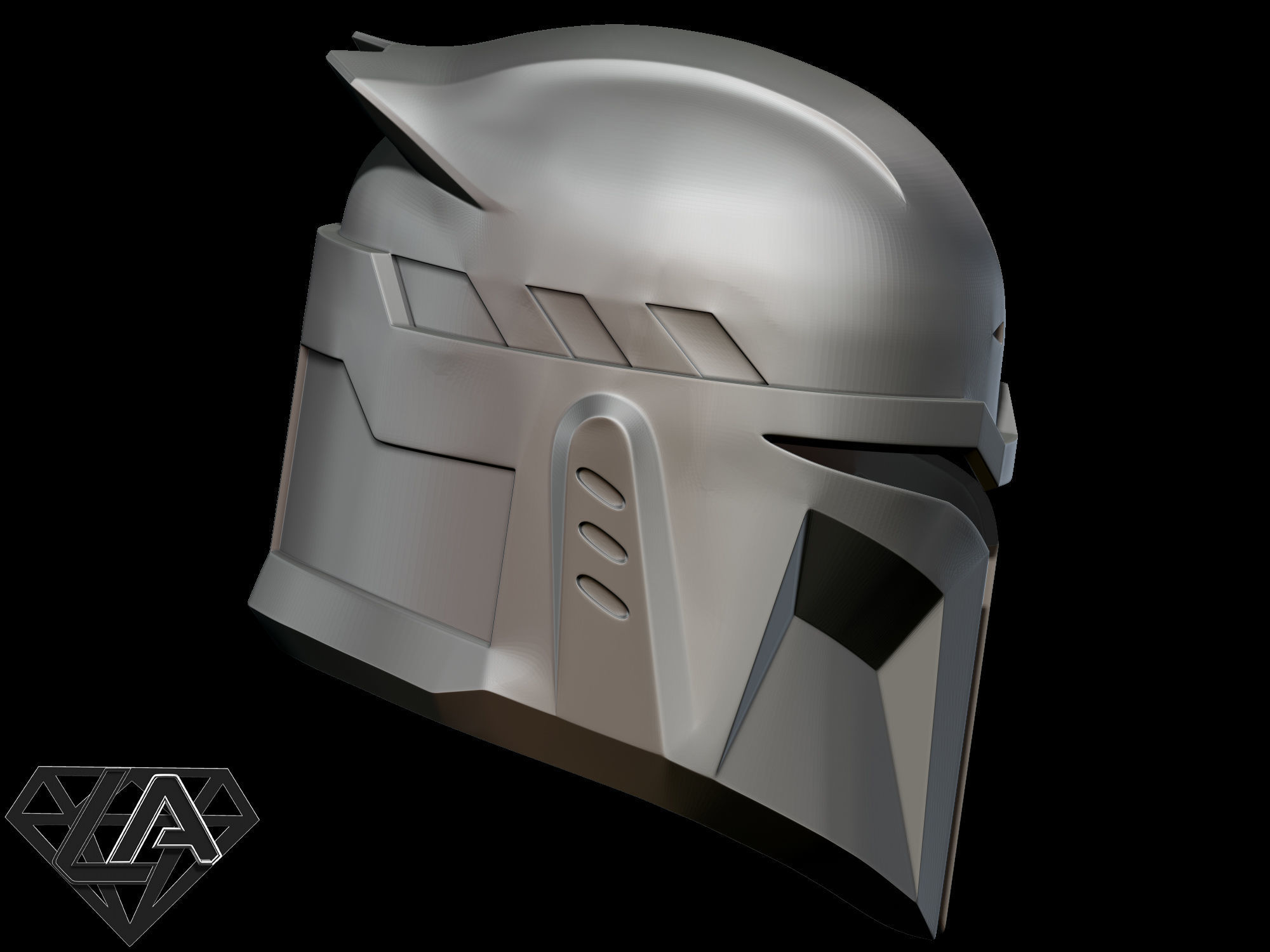Custom mandalorian helmet 3D print model_7