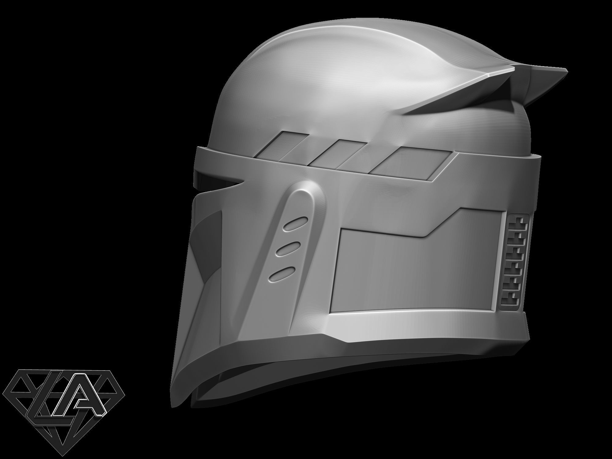 Custom mandalorian helmet 3D print model_10