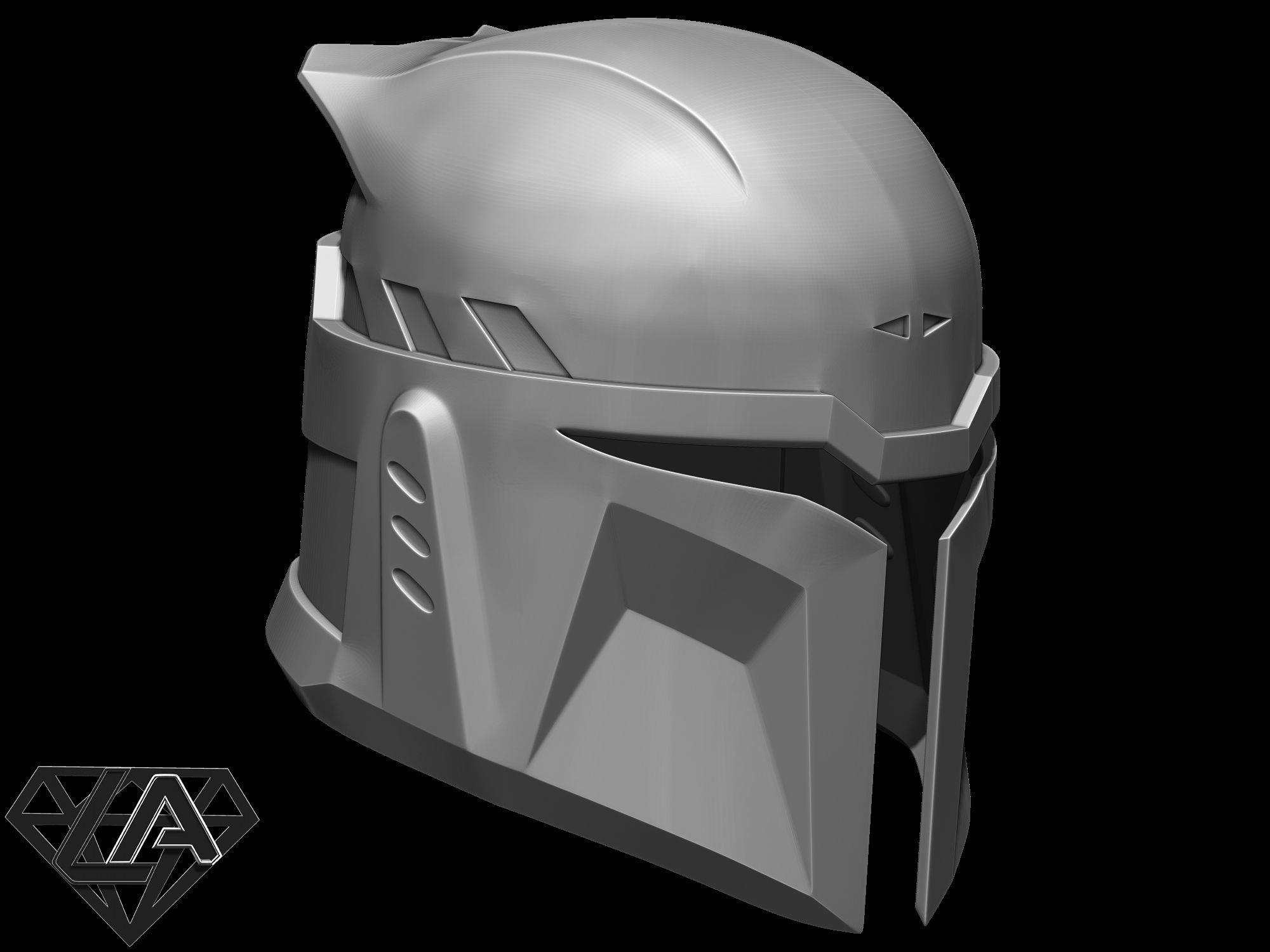 Custom mandalorian helmet 3D print model_4