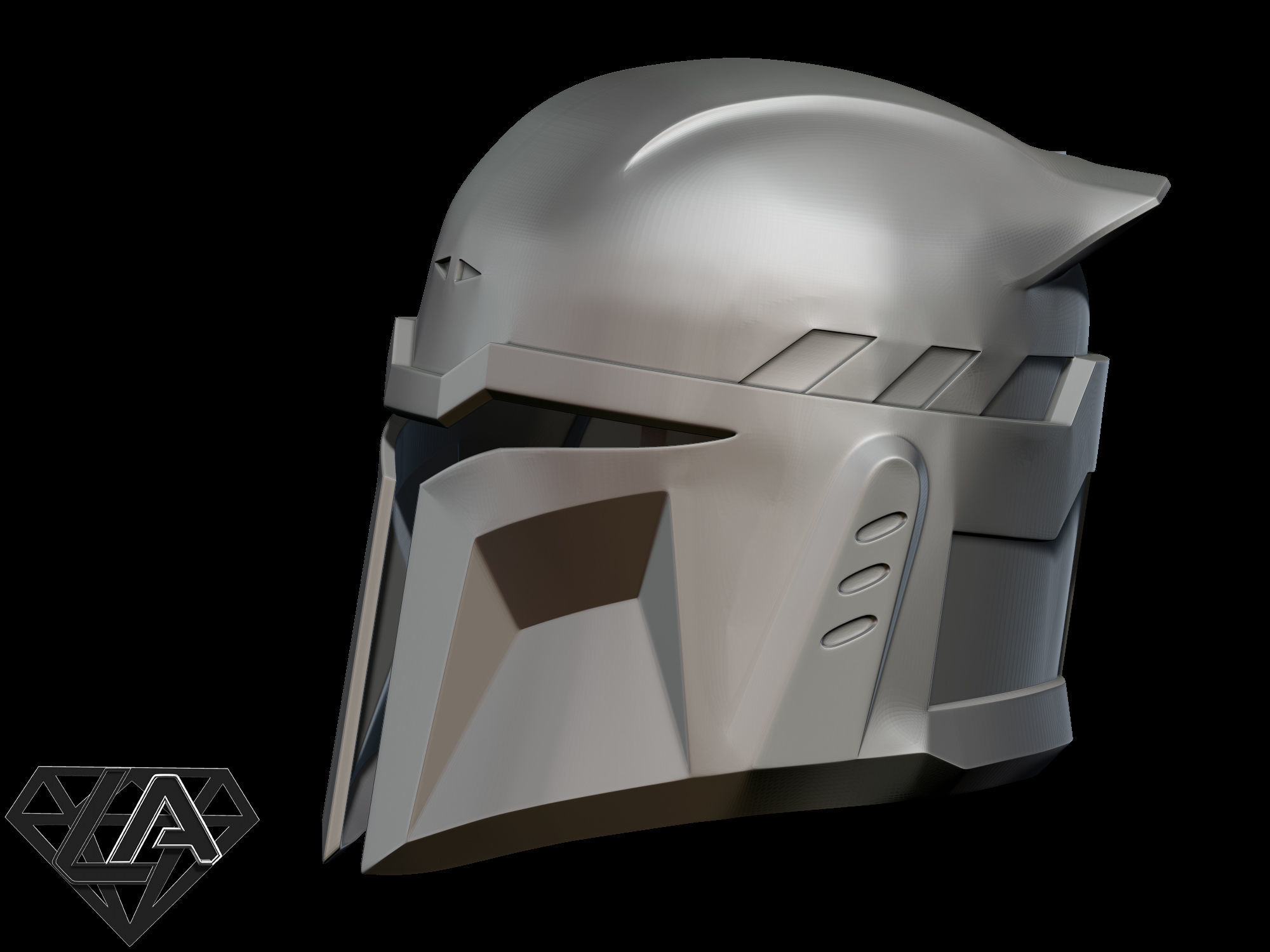 Custom mandalorian helmet 3D print model_3