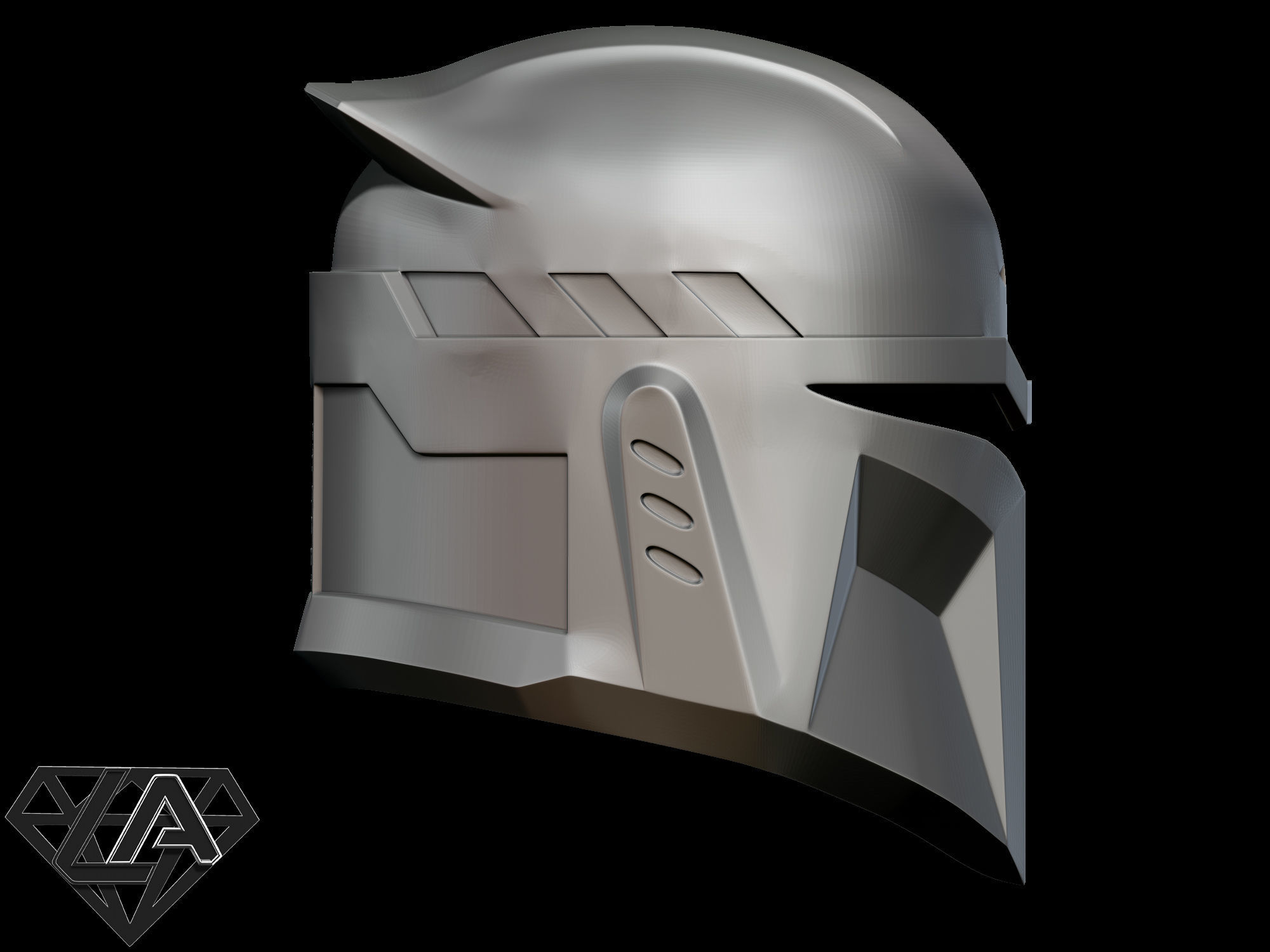 Custom mandalorian helmet 3D print model_9