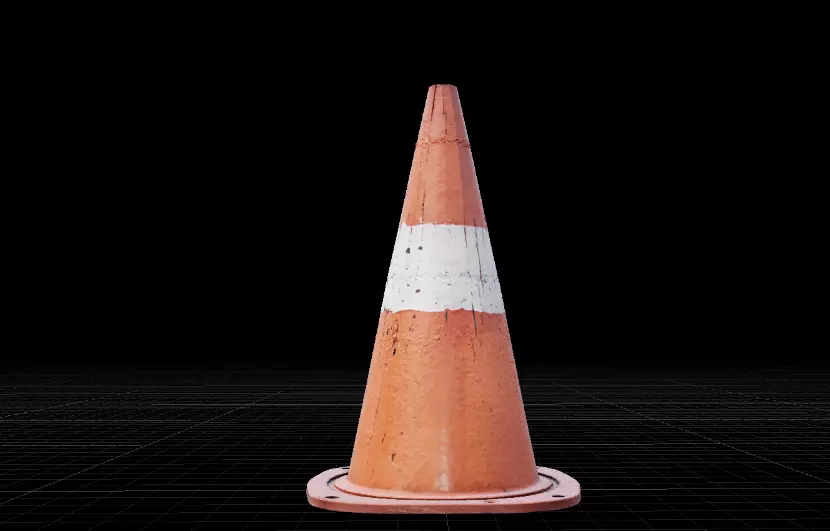 Traffic Cone Low Poly Game Ready Prop 3D Model Low-poly 3D model