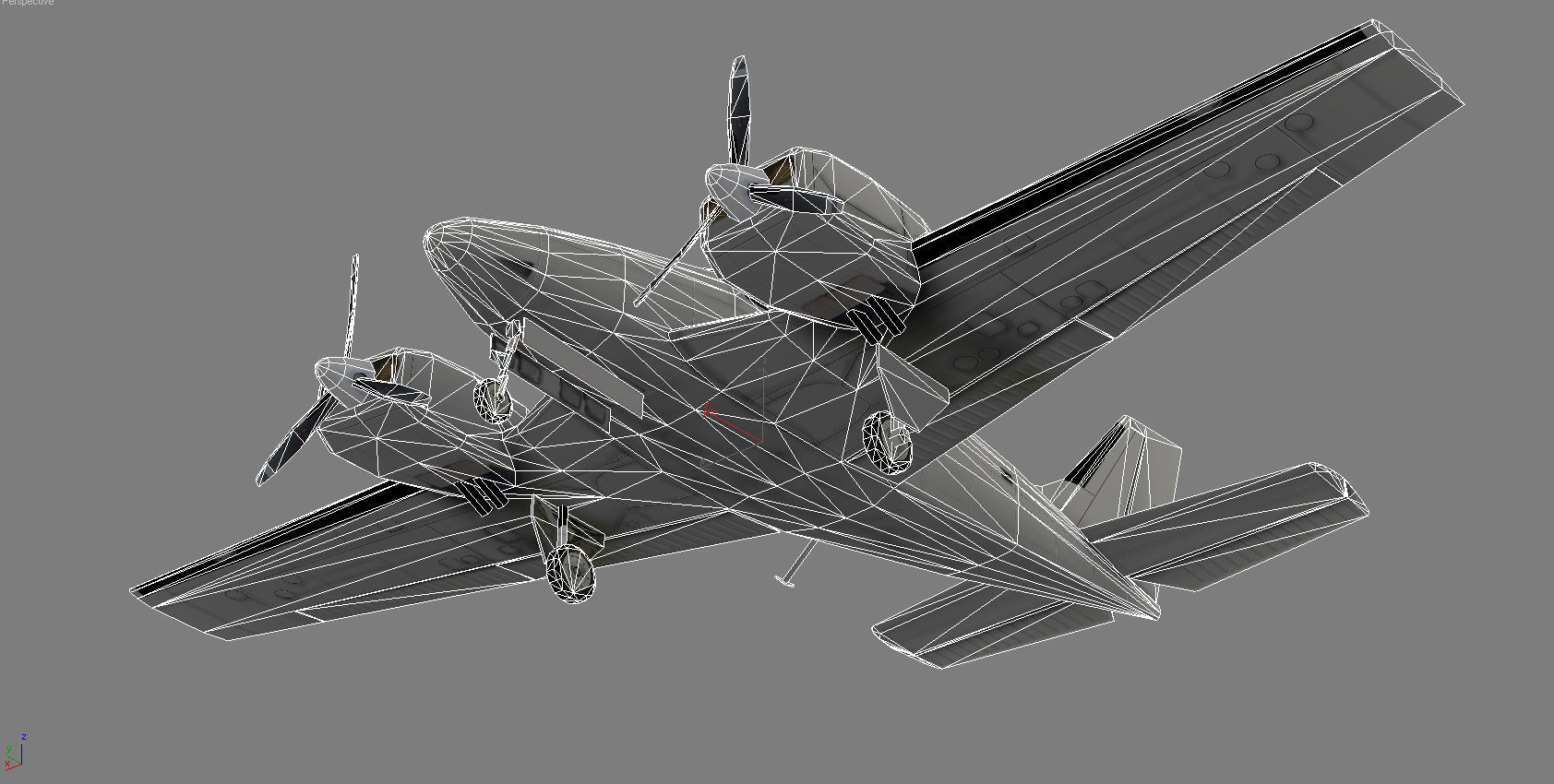 Beechcraft 56TC Baron Low-poly 3D model_9