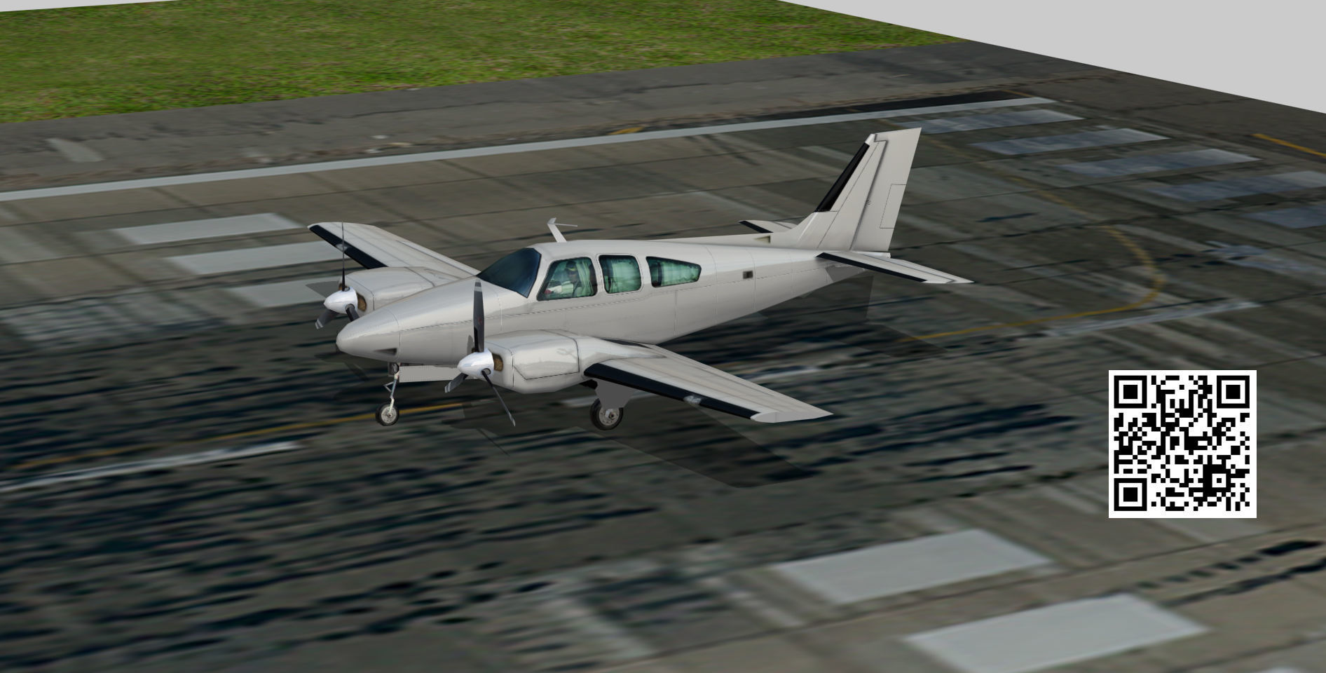 Beechcraft 56TC Baron Low-poly 3D model_5