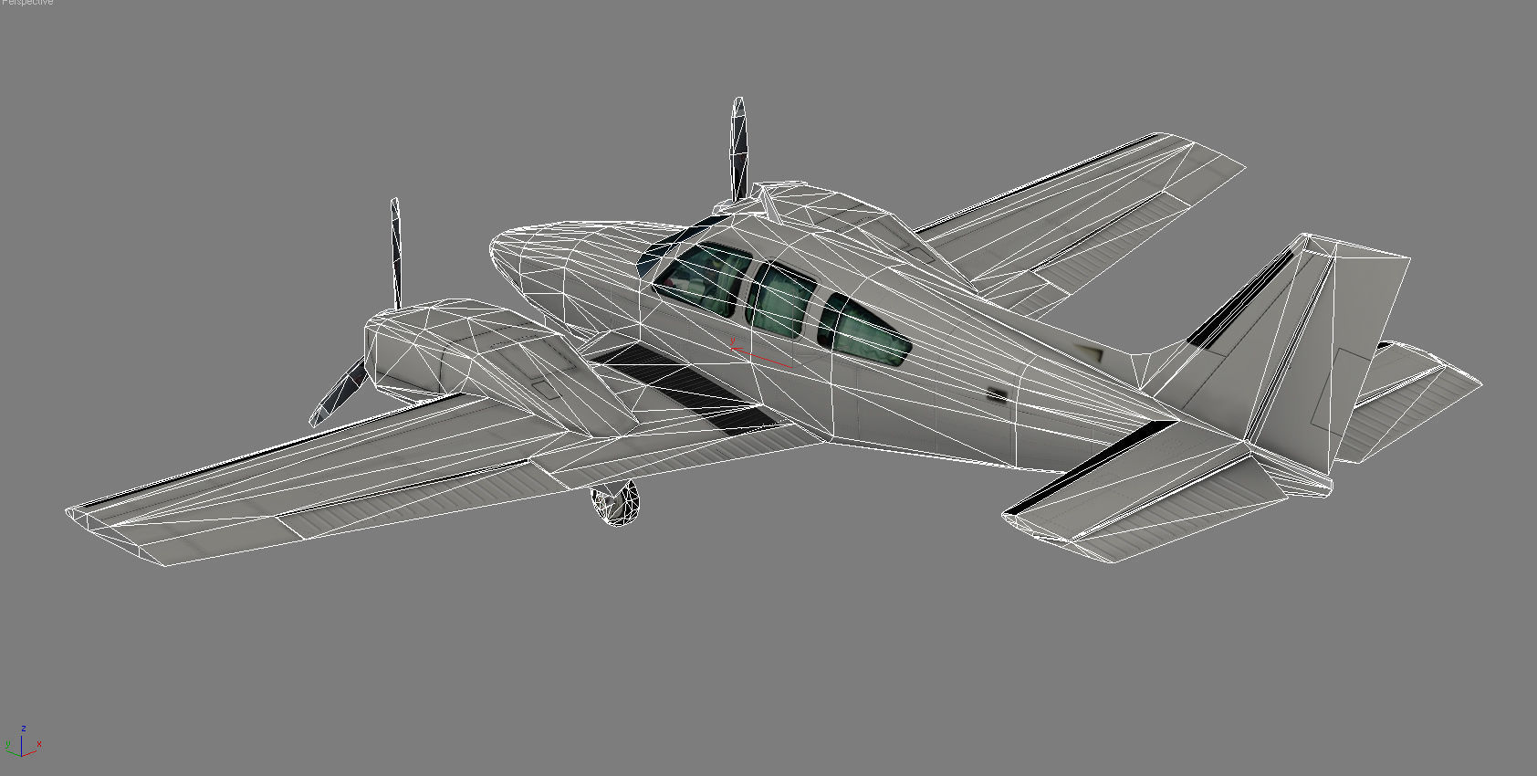 Beechcraft 56TC Baron Low-poly 3D model_8