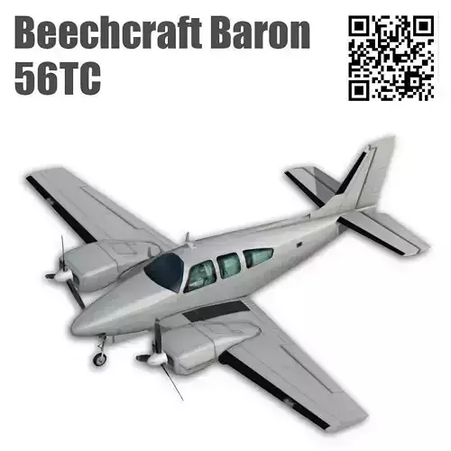 Beechcraft 56TC Baron Low-poly 3D model