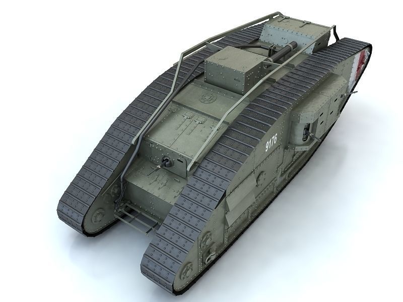 Mark V Tank Female 3D model_2