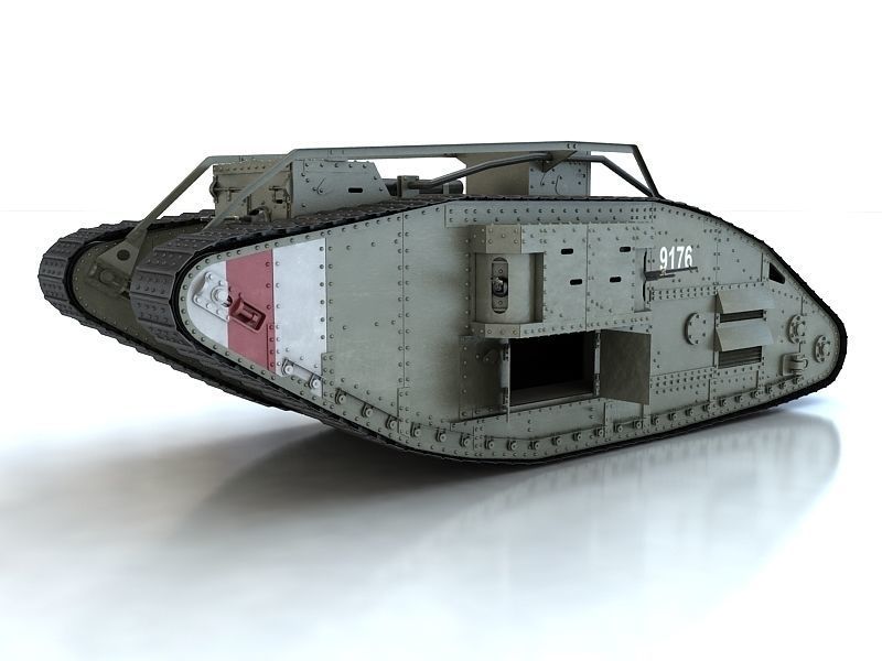 Mark V Tank Female 3D model_1