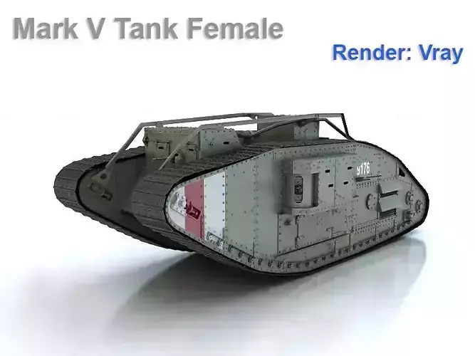 Mark V Tank Female 3D model Mark V Tank Female 3D model