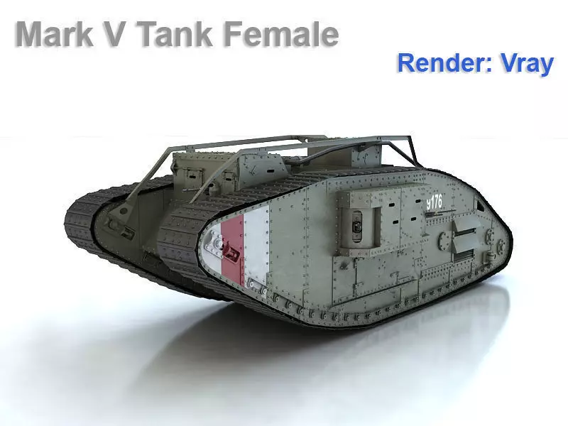 Mark V Tank Female 3D model_0