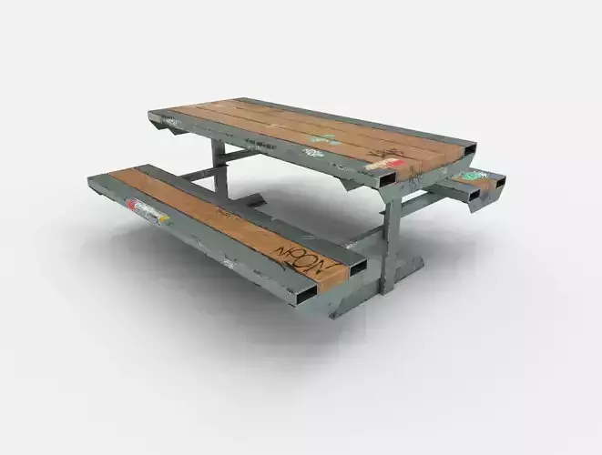 Skate Park Bench PBR Textures Low-poly 3D model