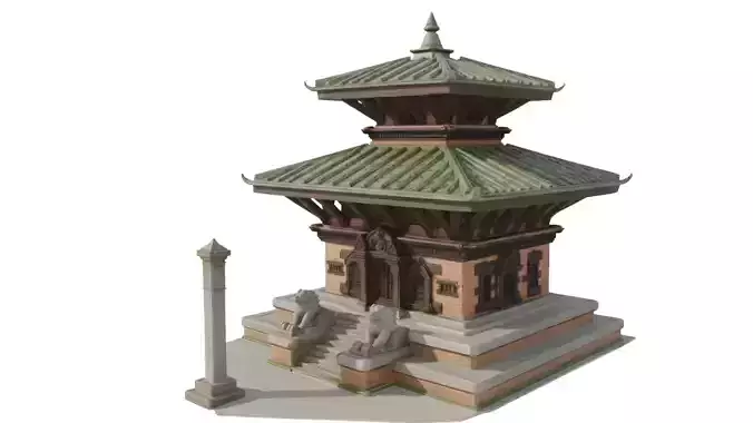 Historic Pagoda Temple Architecture  Ultra Detailed 3D Asset