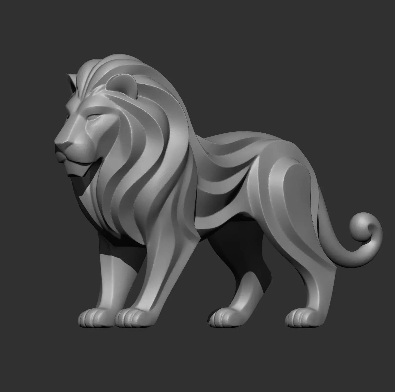 Abstract Lion Sculpture 3D print model