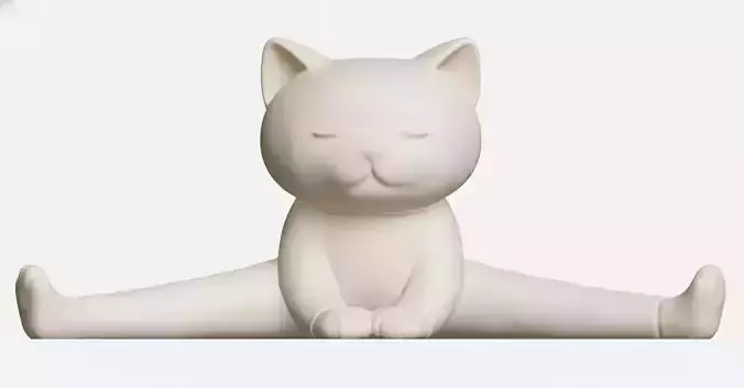 Yoga Cat - Seated Split Pose - 3D Printable Figurine