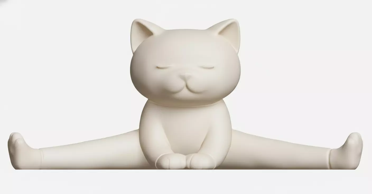 Yoga Cat - Seated Split Pose - 3D Printable Figurine 3D print model