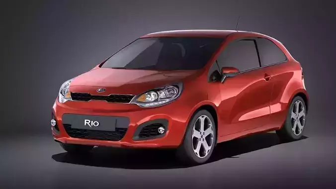 Kia Rio 3-door Hatchback 2014 VRAY 3D model
