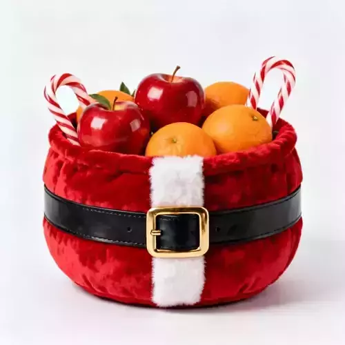 Santa Belly Plush Fruit Basket 3D Model Low-poly 3D model