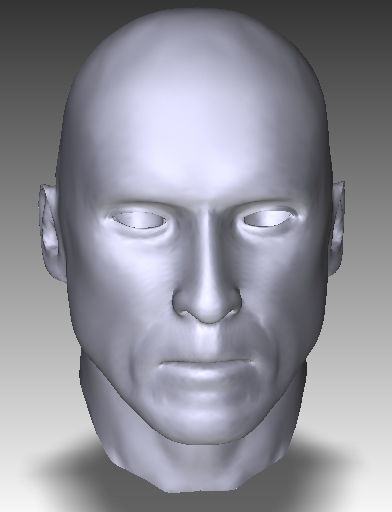 Solid male head 1 3D print model_9