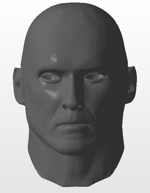 Solid male head 1 3D print model_4