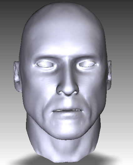 Solid male head 1 3D print model_11